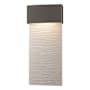 Hubbardton Forge Stratum 22" Tall LED Outdoor Wall Sconce Coastal Dark Smoke / Coastal White