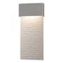 Hubbardton Forge Stratum 22" Tall LED Outdoor Wall Sconce Coastal Burnished Steel / Coastal White