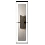 Hubbardton Forge Shadow Box 2 Light 45" Tall Outdoor Wall Sconce Coastal Oil Rubbed Bronze / Coast Burnished Steel