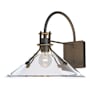 Hubbardton Forge Henry 13" Tall Outdoor Wall Sconce Coastal Natural Iron / Clear