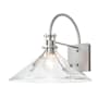 Hubbardton Forge Henry 13" Tall Outdoor Wall Sconce Coastal Burnished Steel / Clear