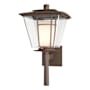 Hubbardton Forge Beacon Hall 18" Tall Outdoor Wall Sconce Coastal Bronze / Clear
