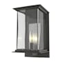 Hubbardton Forge Kingston 12" Tall Outdoor Wall Sconce Coastal Natural Iron / Vintage Platinum