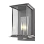 Hubbardton Forge Kingston 12" Tall Outdoor Wall Sconce Coastal Burnished Steel / Vintage Platinum