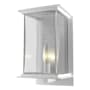 Hubbardton Forge Kingston 12" Tall Outdoor Wall Sconce Coastal White / Vintage Platinum / Clear