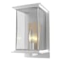 Hubbardton Forge Kingston 12" Tall Outdoor Wall Sconce Coastal White / Soft Gold / Clear