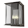 Hubbardton Forge Kingston 2 Light 15" Tall Outdoor Wall Sconce Coastal Dark Smoke / Vintage Platinum / Clear