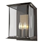 Hubbardton Forge Kingston 2 Light 15" Tall Outdoor Wall Sconce Coastal Dark Smoke / Translucent Soft Gold / Clear