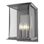 Hubbardton Forge Kingston 2 Light 15" Tall Outdoor Wall Sconce Coastal Burnished Steel / Vintage Platinum / Clear