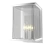 Hubbardton Forge Kingston 2 Light 15" Tall Outdoor Wall Sconce Coastal White / Vintage Platinum / Clear