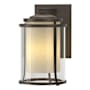 Hubbardton Forge Meridian 16" Tall Outdoor Wall Sconce Coastal Dark Smoke / Seedy