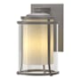 Hubbardton Forge Meridian 16" Tall Outdoor Wall Sconce Coastal Burnished Steel / Seedy