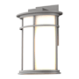 Hubbardton Forge Province 12" Tall Outdoor Wall Sconce Coastal Burnished Steel / Opal