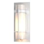 Hubbardton Forge Banded 12" Tall Outdoor Wall Sconce Coastal White / Opal