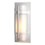 Hubbardton Forge Banded 16" Tall Outdoor Wall Sconce Coastal White / Opal