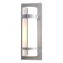 Hubbardton Forge Banded 21" Tall Outdoor Wall Sconce Coastal Burnished Steel / Opal
