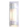 Hubbardton Forge Banded 21" Tall Outdoor Wall Sconce Coastal White / Opal
