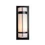 Hubbardton Forge Banded 26" Tall Outdoor Wall Sconce Coastal Black / Opal