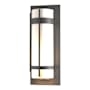 Hubbardton Forge Banded 26" Tall Outdoor Wall Sconce Coastal Natural Iron / Opal