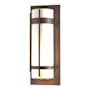 Hubbardton Forge Banded 26" Tall Outdoor Wall Sconce Coastal Bronze / Opal