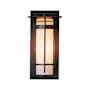 Hubbardton Forge Banded 13" Tall Outdoor Wall Sconce Coastal Natural Iron / Opal