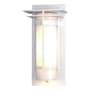 Hubbardton Forge Banded 13" Tall Outdoor Wall Sconce Coastal White / Opal