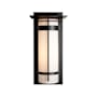 Hubbardton Forge Banded 20" Tall Outdoor Wall Sconce Coastal Black / Opal