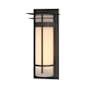 Hubbardton Forge Banded 26" Tall Outdoor Wall Sconce Coastal Natural Iron / Opal