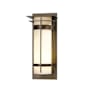 Hubbardton Forge Banded 26" Tall Outdoor Wall Sconce Coastal Bronze / Opal