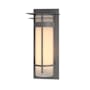 Hubbardton Forge Banded 26" Tall Outdoor Wall Sconce Coastal Burnished Steel / Opal