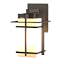 Hubbardton Forge Tourou 11" Tall Outdoor Wall Sconce Coastal Dark Smoke / Opal