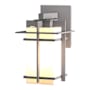 Hubbardton Forge Tourou 11" Tall Outdoor Wall Sconce Coastal Burnished Steel / Opal