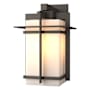 Hubbardton Forge Tourou 14" Tall Outdoor Wall Sconce Coastal Dark Smoke / Opal