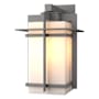 Hubbardton Forge Tourou 14" Tall Outdoor Wall Sconce Coastal Burnished Steel / Opal