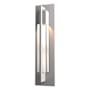 Hubbardton Forge Axis 19" Tall LED Outdoor Wall Sconce Coastal Burnished Steel / Clear