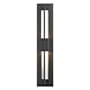 Hubbardton Forge Double Axis 2 Light 24" Tall LED Outdoor Wall Sconce with Customizable Glass Shade Coastal Black / Clear