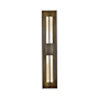 Hubbardton Forge Double Axis 2 Light 24" Tall LED Outdoor Wall Sconce with Customizable Glass Shade Coastal Bronze / Clear