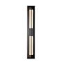 Hubbardton Forge Double Axis 31" Tall LED Outdoor Wall Sconce Coastal Black / Clear