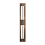 Hubbardton Forge Double Axis 31" Tall LED Outdoor Wall Sconce Coastal Bronze / Clear