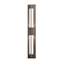 Hubbardton Forge Double Axis 31" Tall LED Outdoor Wall Sconce Coastal Dark Smoke / Clear