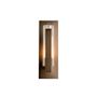 Hubbardton Forge Vertical Bar 15" Tall Outdoor Wall Sconce Coastal Bronze / Clear
