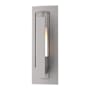 Hubbardton Forge Vertical Bar 15" Tall Outdoor Wall Sconce Coastal Burnished Steel / Clear