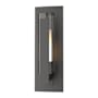 Hubbardton Forge Vertical Bar 15" Tall Outdoor Wall Sconce Coastal Oil Rubbed Bronze / Clear