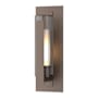 Hubbardton Forge Vertical Bar 19" Tall Outdoor Wall Sconce Coastal Bronze / Clear