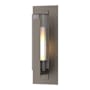 Hubbardton Forge Vertical Bar 19" Tall Outdoor Wall Sconce Coastal Dark Smoke / Clear