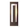 Hubbardton Forge Vertical Bar 19" Tall Outdoor Wall Sconce Coastal Bronze / Opal