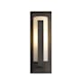 Hubbardton Forge Vertical Bar 19" Tall Outdoor Wall Sconce Coastal Dark Smoke / Opal