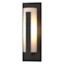 Hubbardton Forge Vertical Bar 24" Tall Outdoor Wall Sconce Coastal Black / Opal