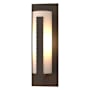 Hubbardton Forge Vertical Bar 24" Tall Outdoor Wall Sconce Coastal Bronze / Opal