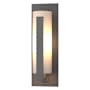 Hubbardton Forge Vertical Bar 24" Tall Outdoor Wall Sconce Coastal Burnished Steel / Opal